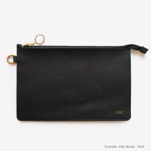 Genuine Leather Zip Pouch