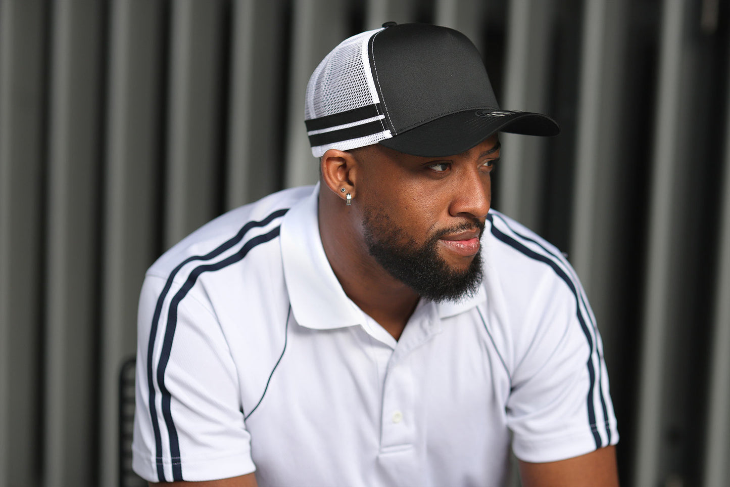 A-Frame Striped Trucker Cap
