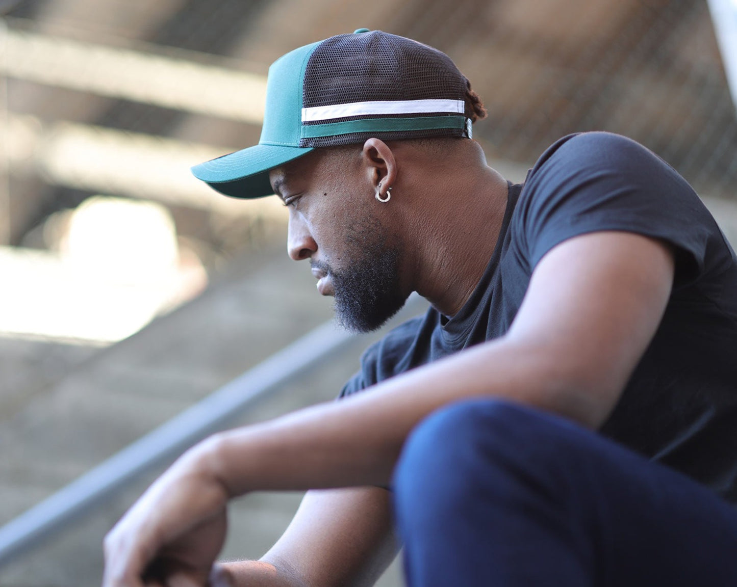 A-Frame Striped Trucker Cap