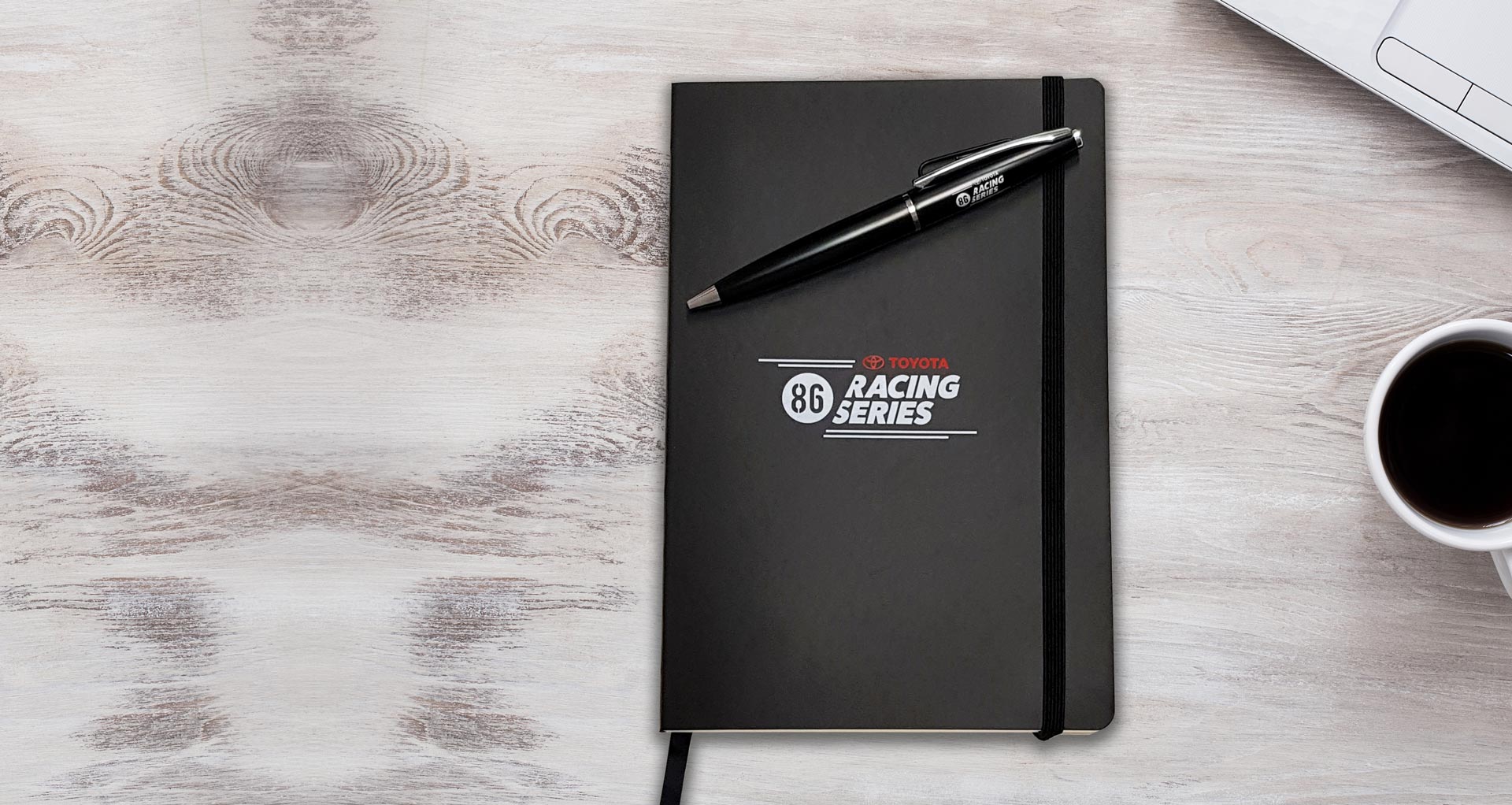 Company branded notebooks and branded pens produced for Toyota by Marketiers – Promotional products Melbourne, Sydney, Hong Kong
