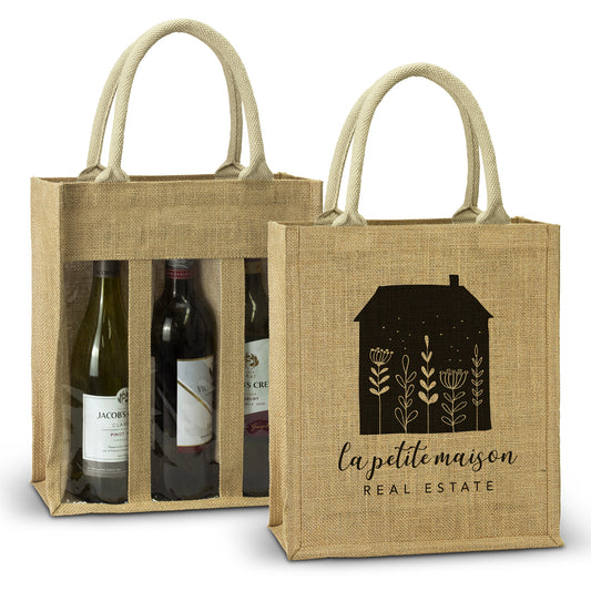 Serena Jute Wine Carrier